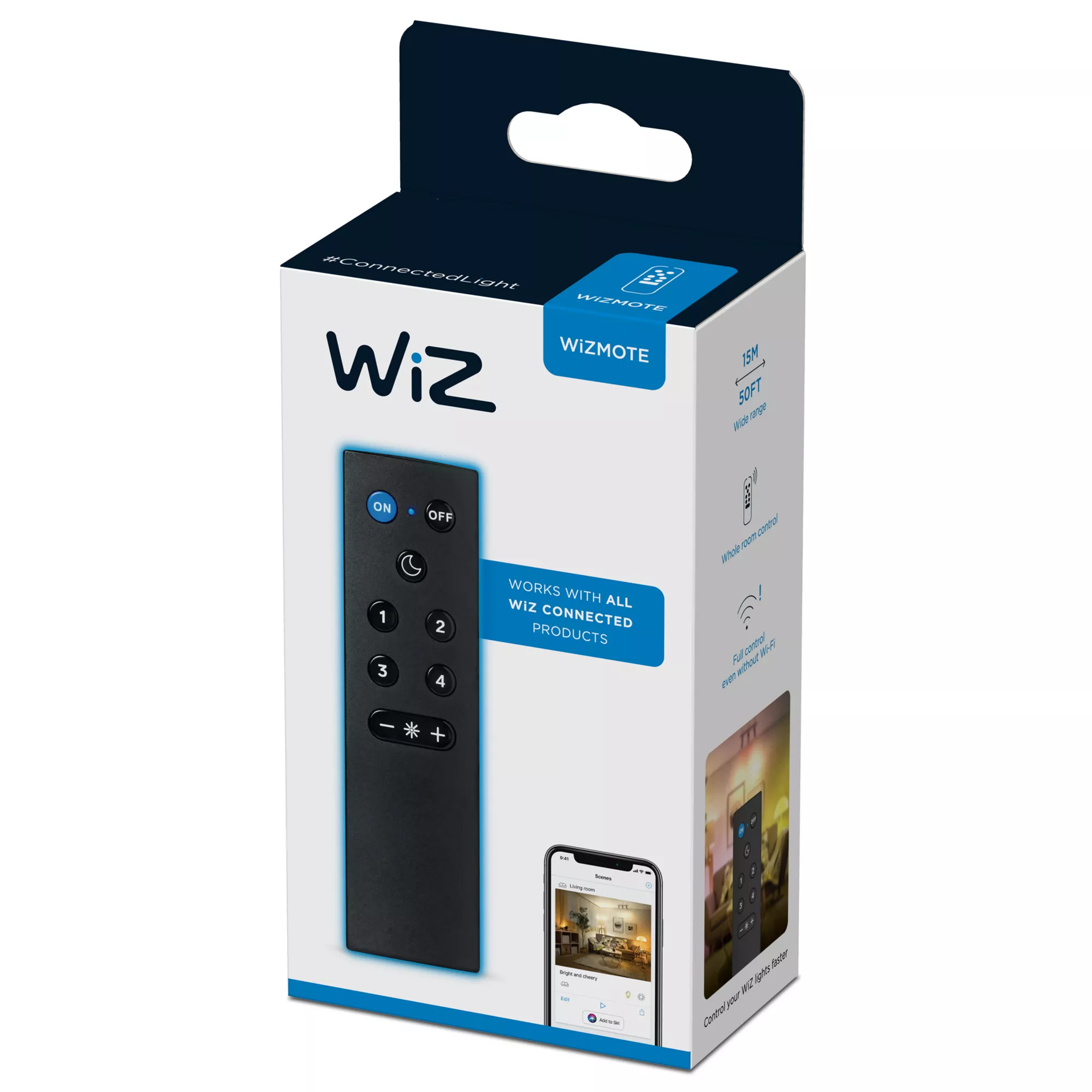 WiZ 046677603595 remote control Wi-Fi/Bluetooth Lighting Press buttons – image 2