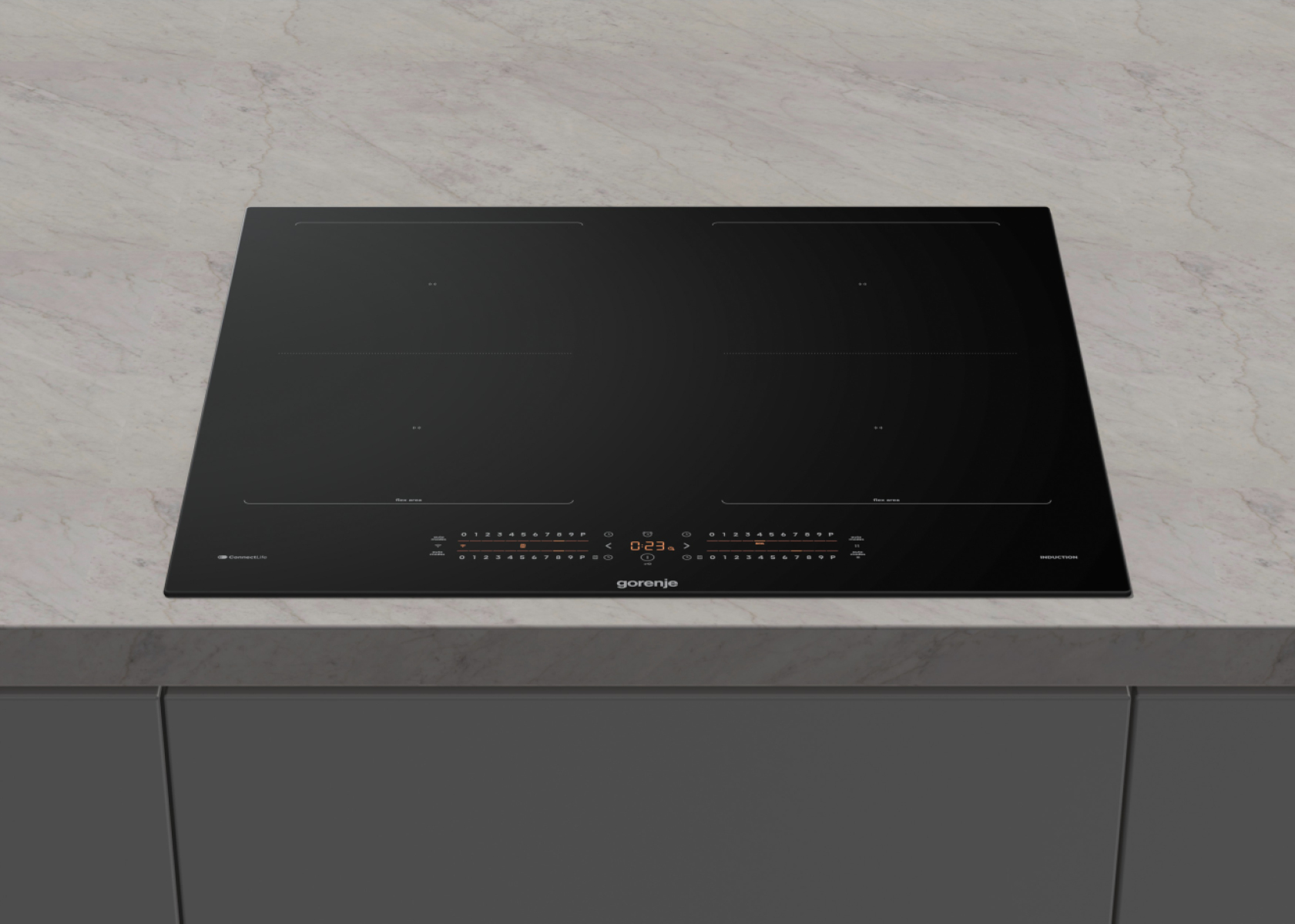 Gorenje Induktionshäll med Slider‐styrning för exakt värme, BridgeZones för stora kärl och Gentle Heat för stabil temperatur. Ger enkel kontroll, flexibel matla – image 5