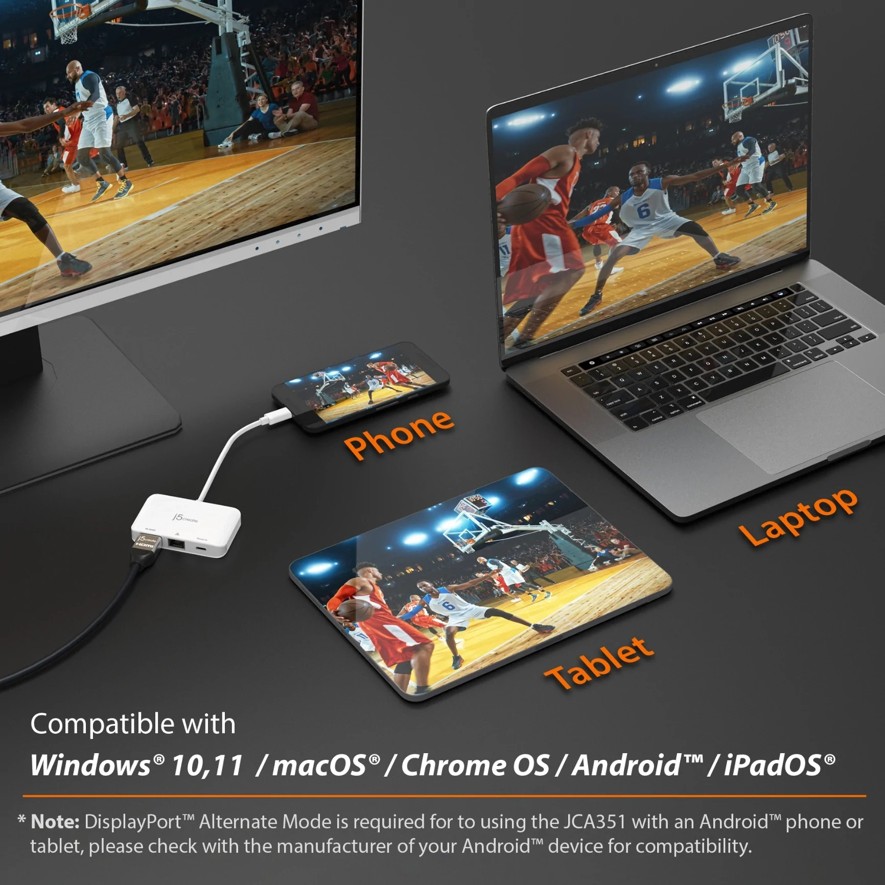 j5create JCA351-N USB-C® to 4K HDMI™ Ethernet Adapter – image 8