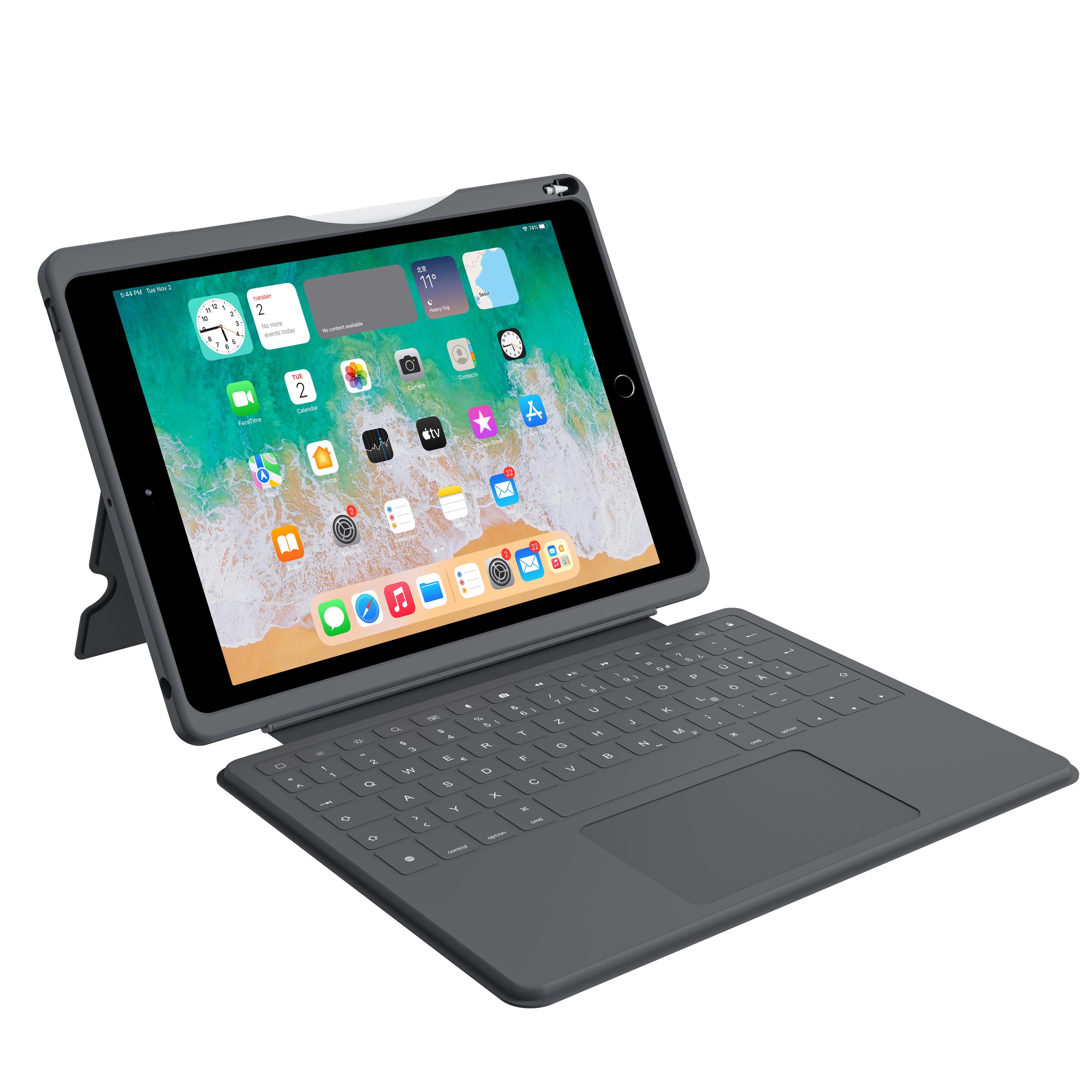 DEQSTER Smart Rugged Touch PLUS Keyboard fr iPad 10.2" (7./8./9. Gen.) QWERTY Layout