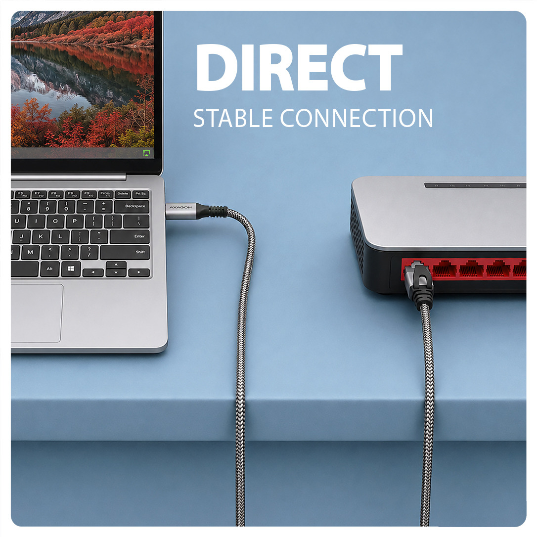 Axagon ADE-CM15 USB-C Gigabit Ethernet adapter with integrated CAT6 RJ-45 network cable (1.5 m) – image 7