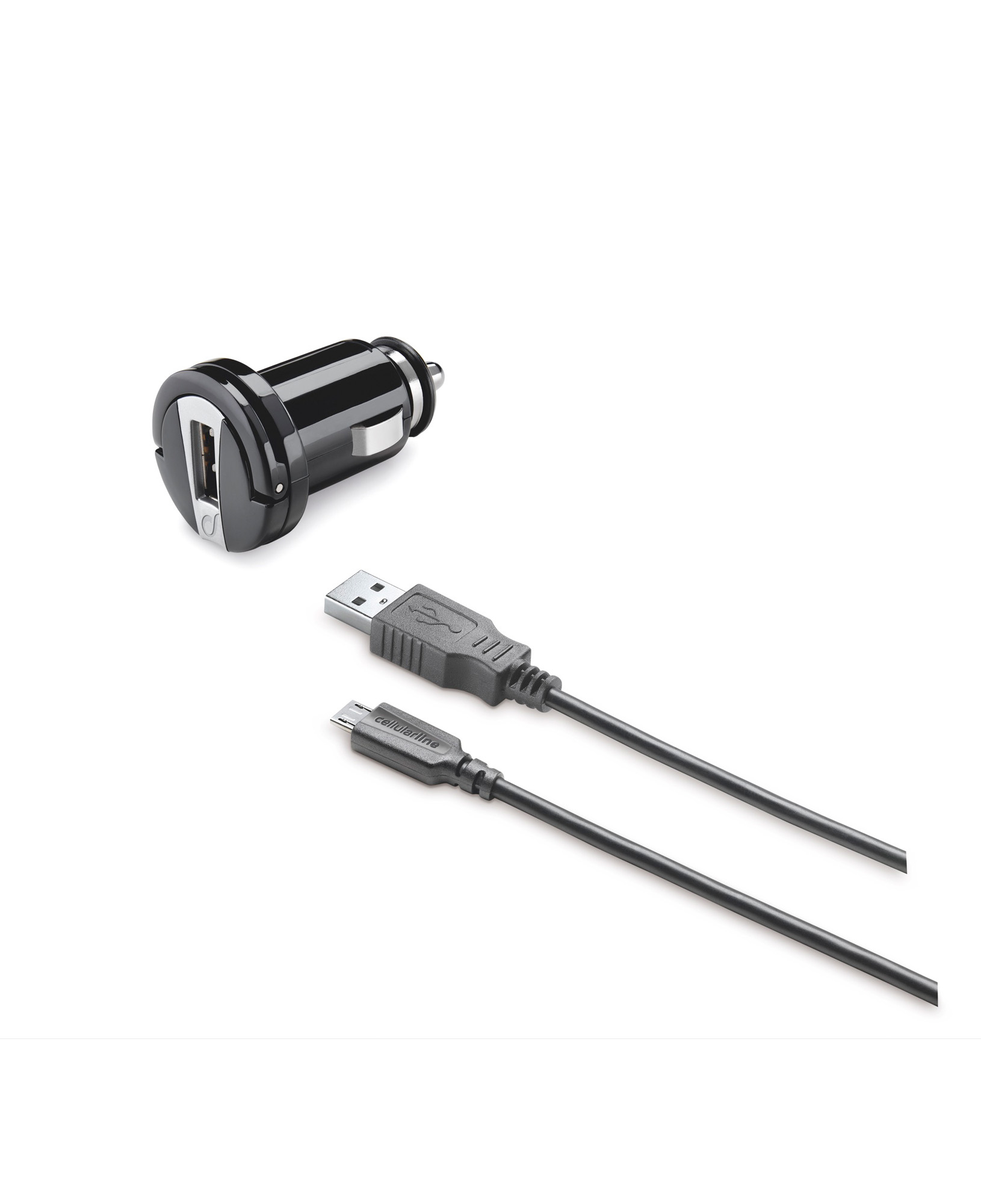 Cellularline USB Car Charger Kit 1A - Micro USB - Huawei, Xiaomi, Wiko, Asus and other smartphone – image 1