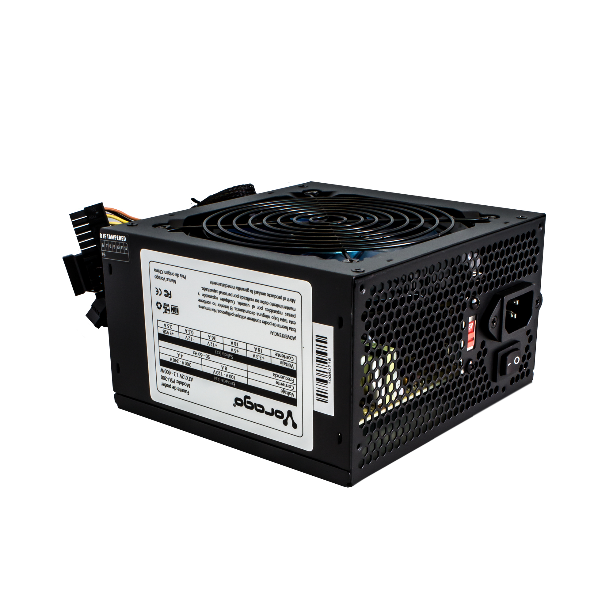 Fuente de Poder Vorago PSU-200 - 600W - ATX - 20+4 Pines - SATA - CPU - Molex - Floppy - PSU-200 Fuente de Poder Vorago PSU-200 - 600W - ATX - 20+4 Pines - SATA - CPU - Molex - Floppy - PSU-200