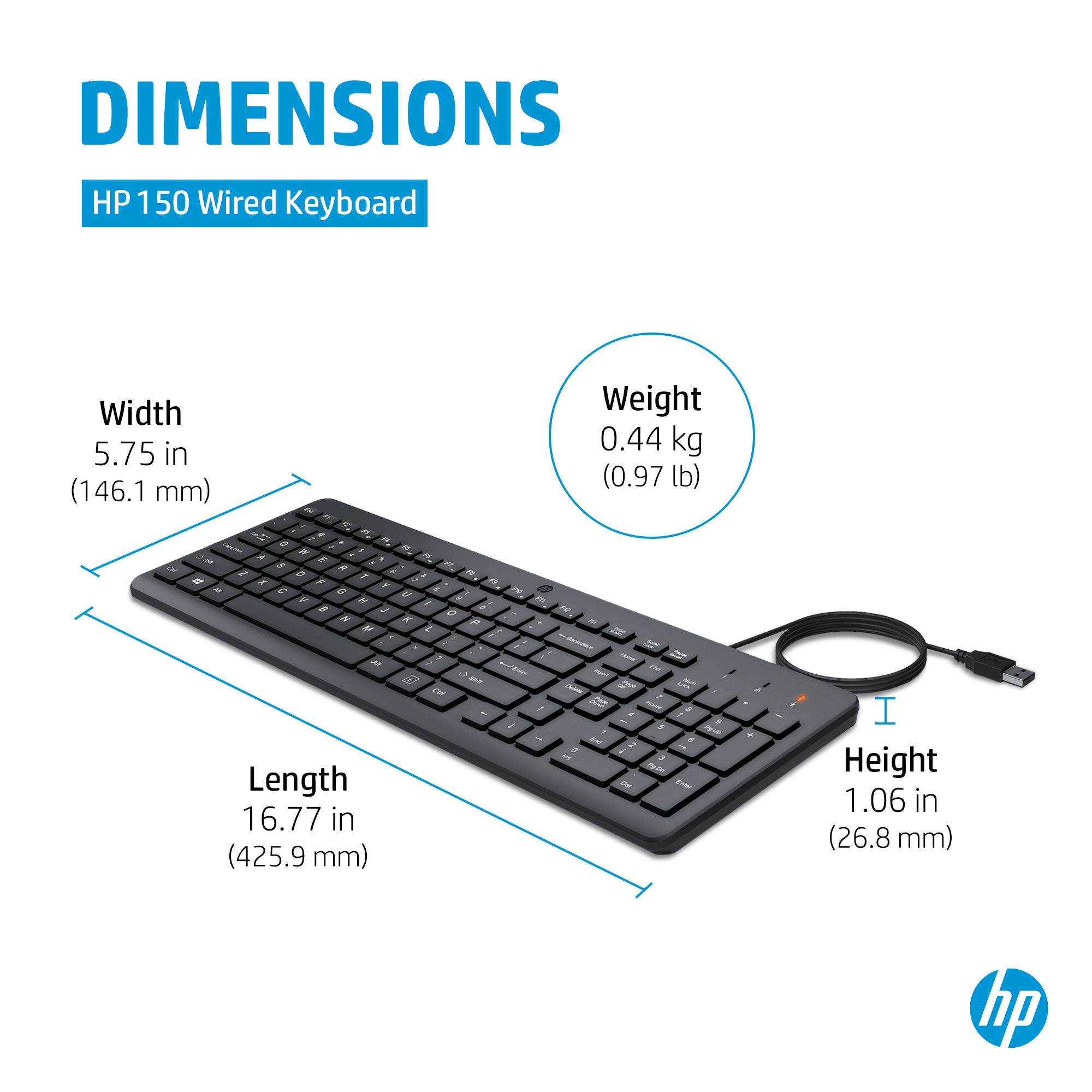 HP 150 USB-A Wired Keyboard – image 5