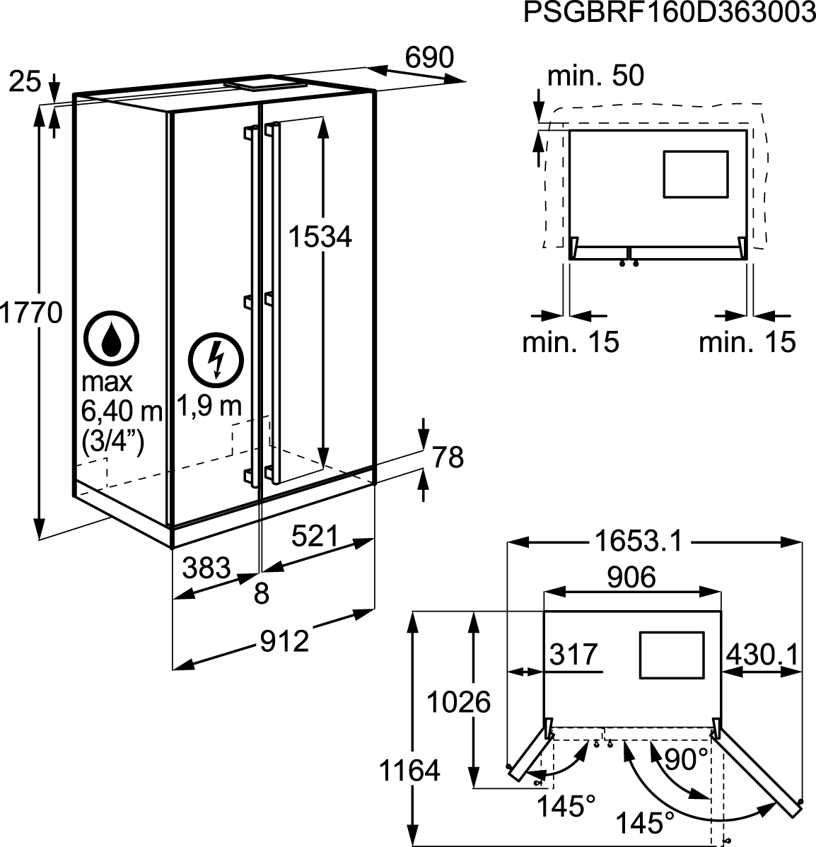 AEG S76090XNS1 side-by-side refrigerator Freestanding – image 3