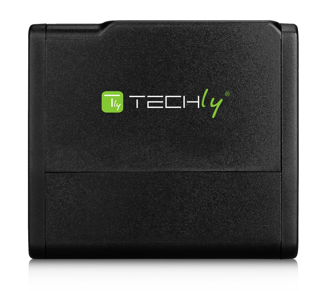 Techly Travel Adapter with 2 Black USB Ports – image 4