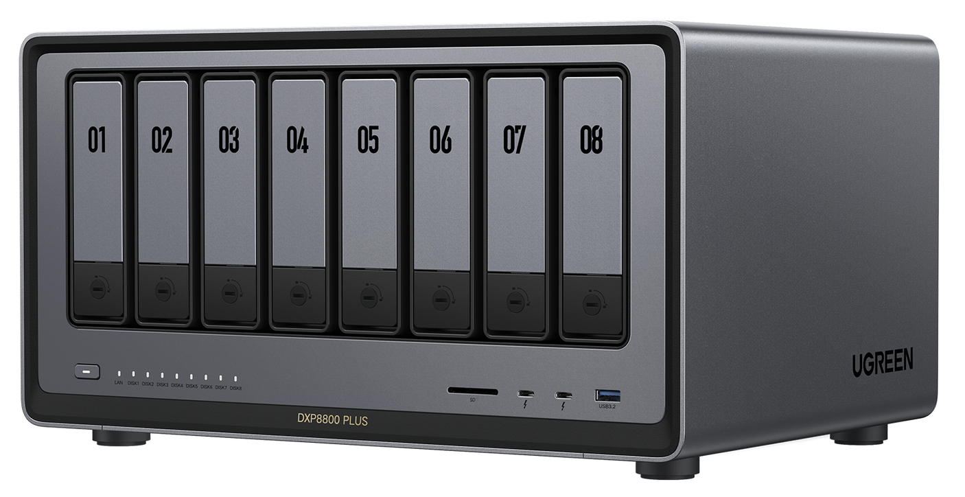 Ugreen NASync DXP8800 Plus NAS Desktop Intel® Core™ i5 i5-1235U 8 GB DDR5 UGOS Pro Nero