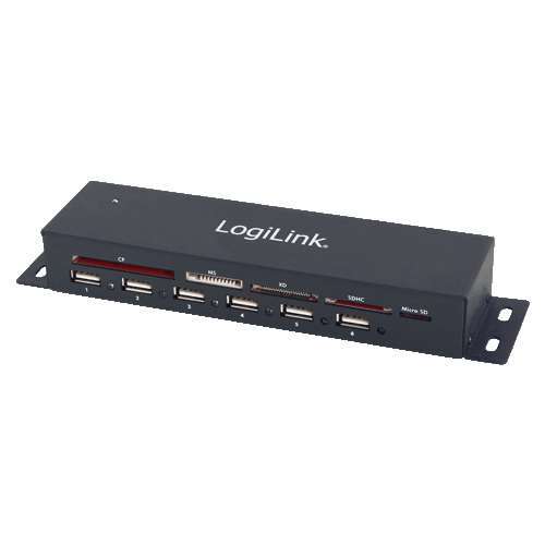 LogiLink CR0035 interface hub 480 Mbit/s Black