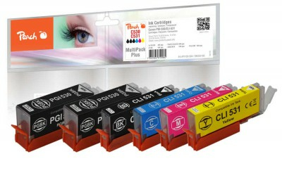 Peach PI100-504 cartuccia d'inchiostro 5 pz Compatibile Resa standard Nero Ciano Magenta Giallo