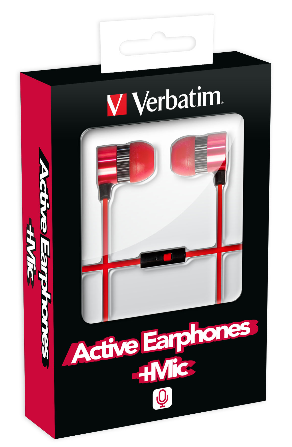 Verbatim Active Earphones with Microphone - Red – image 4