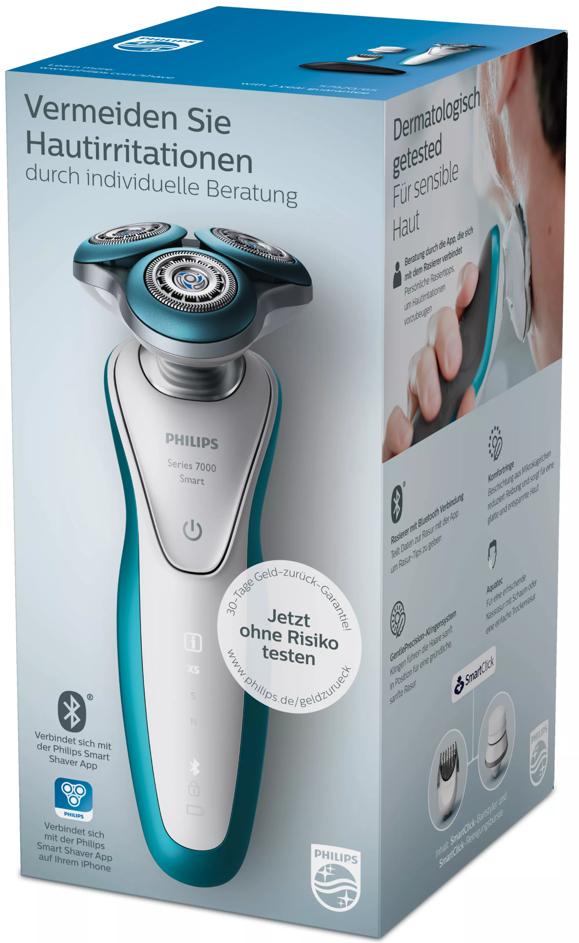 Philips SHAVER Series 7000 S7920/65 men's shaver Rotation shaver Turquoise, White – image 2