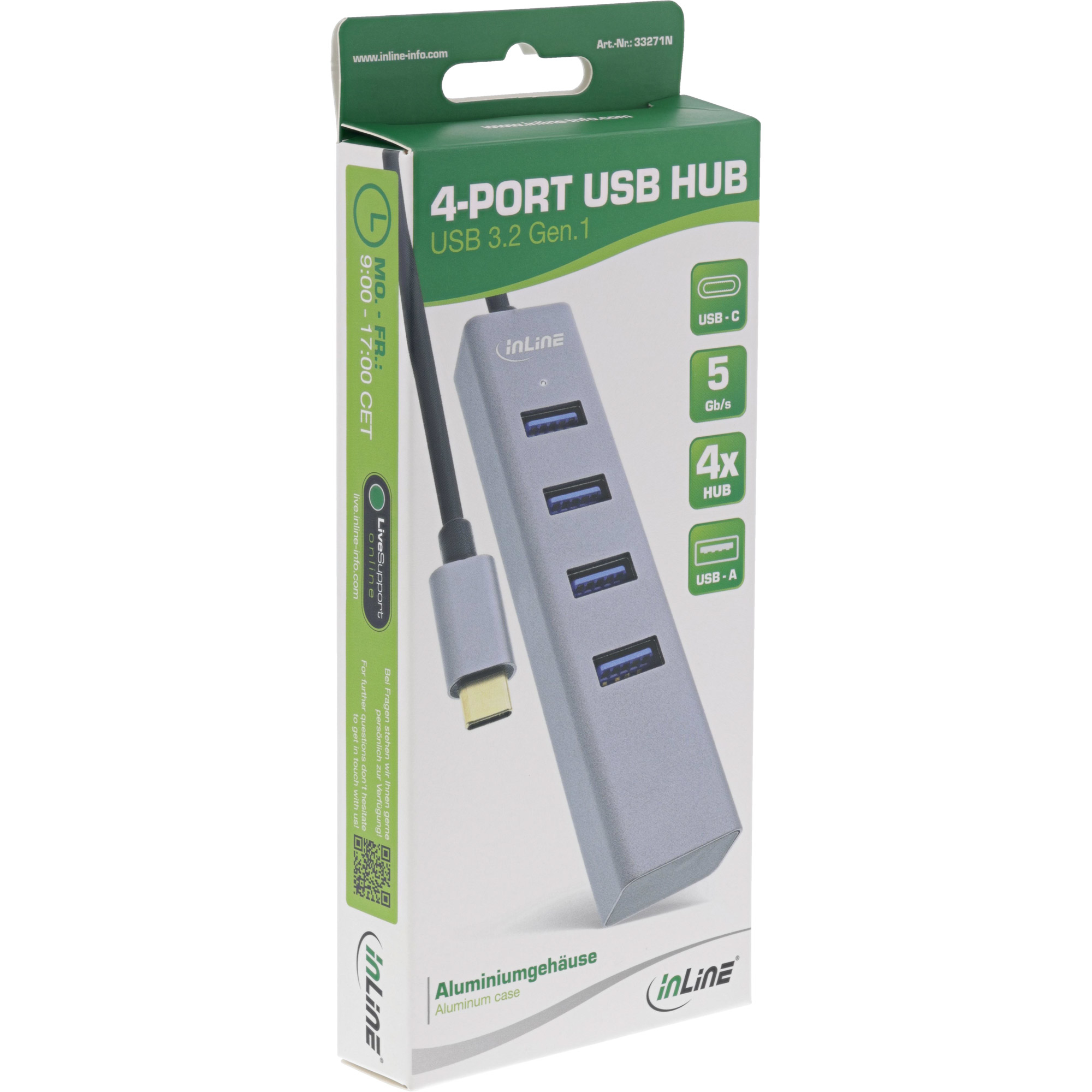 InLine USB-C 3.2 Multi Hub (4x USB-A – image 3