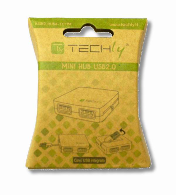 Techly USB 2.0 Mini Hub 4 Port Black IUSB2-HUB4-101BK – image 2
