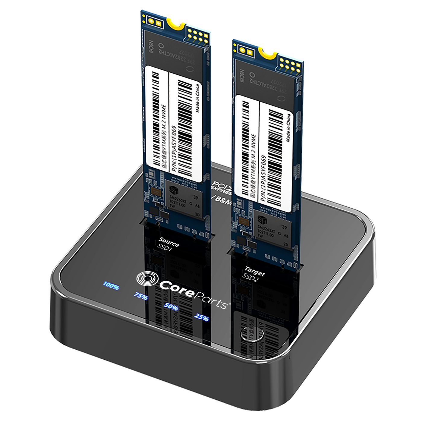 CoreParts MS-CLONER-NVME storage drive docking station Black – image 1