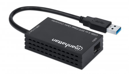 Manhattan USB-A to SFP Fibre Optic Converter, 5 Gbps (USB 3.2 Gen1 aka USB 3.0), Gigabit (1000 Mbps) Ethernet Optical Network Connection, Open SFP Slot, Equival – image 2