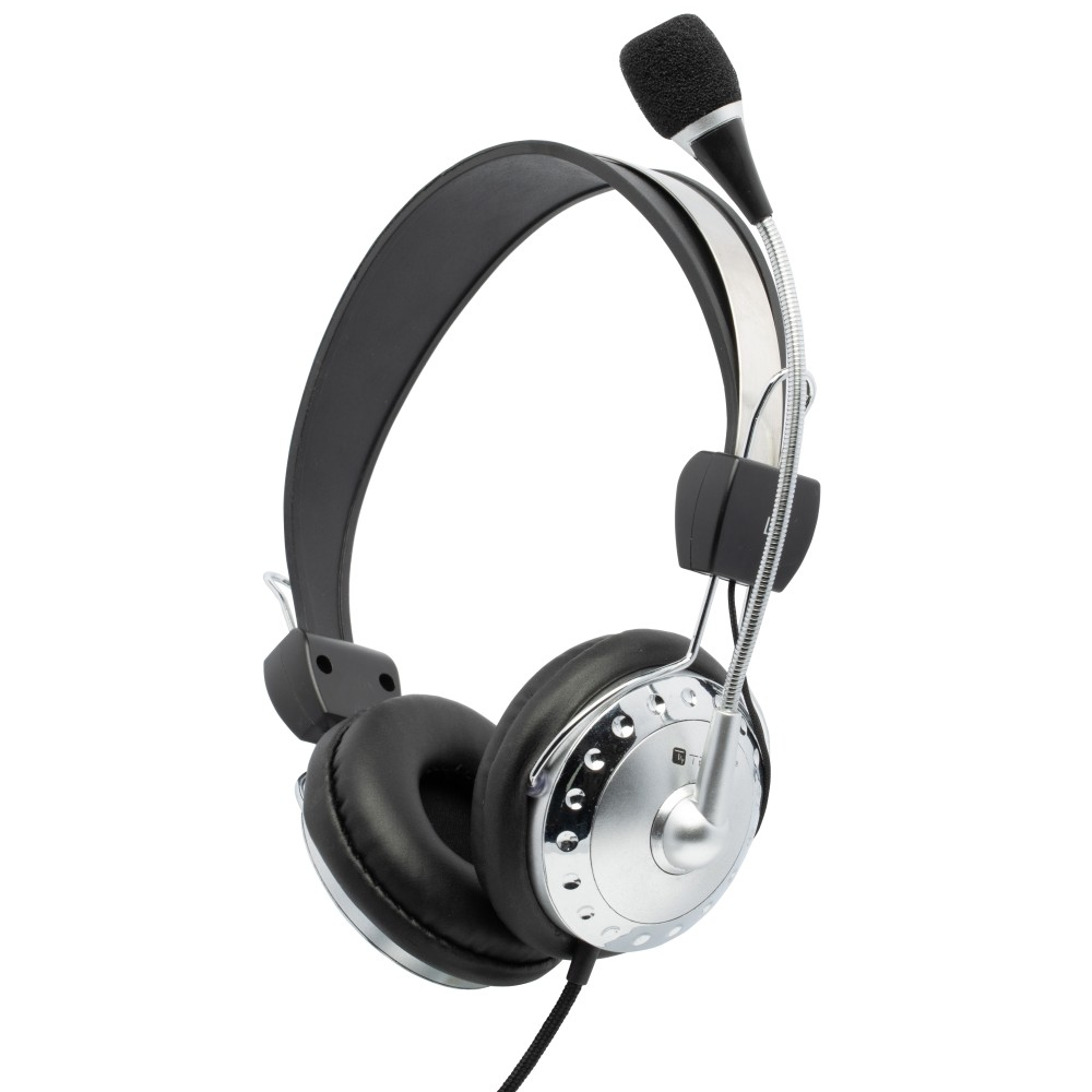 Techly ICC-SH-517TY headphones/headset Wired Head-band Office/Call center Black, Silver – image 3