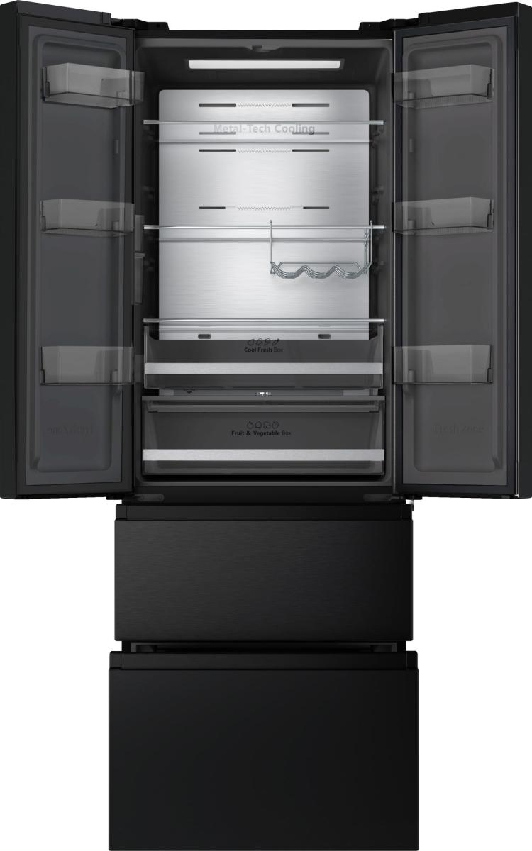 Hisense Freestanding French door fridge freezer with large capacity and flexible storage for everyday groceries. Metal Tech Cooling maintains stable temperature – image 3