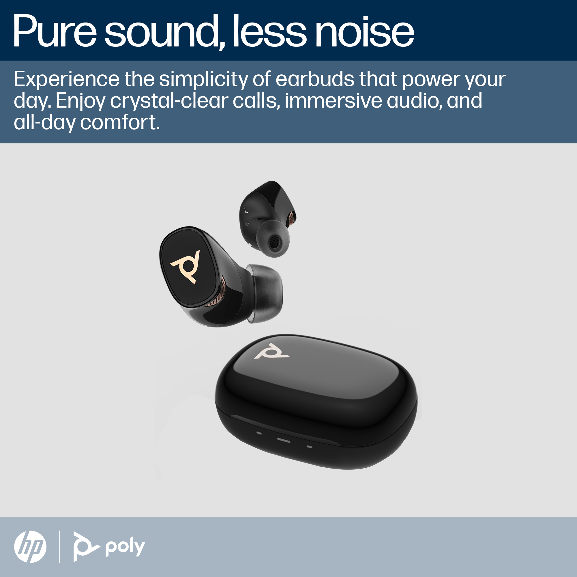 HP Poly Voyager Free 20 Black Earbuds +Basic Charge Case – image 3