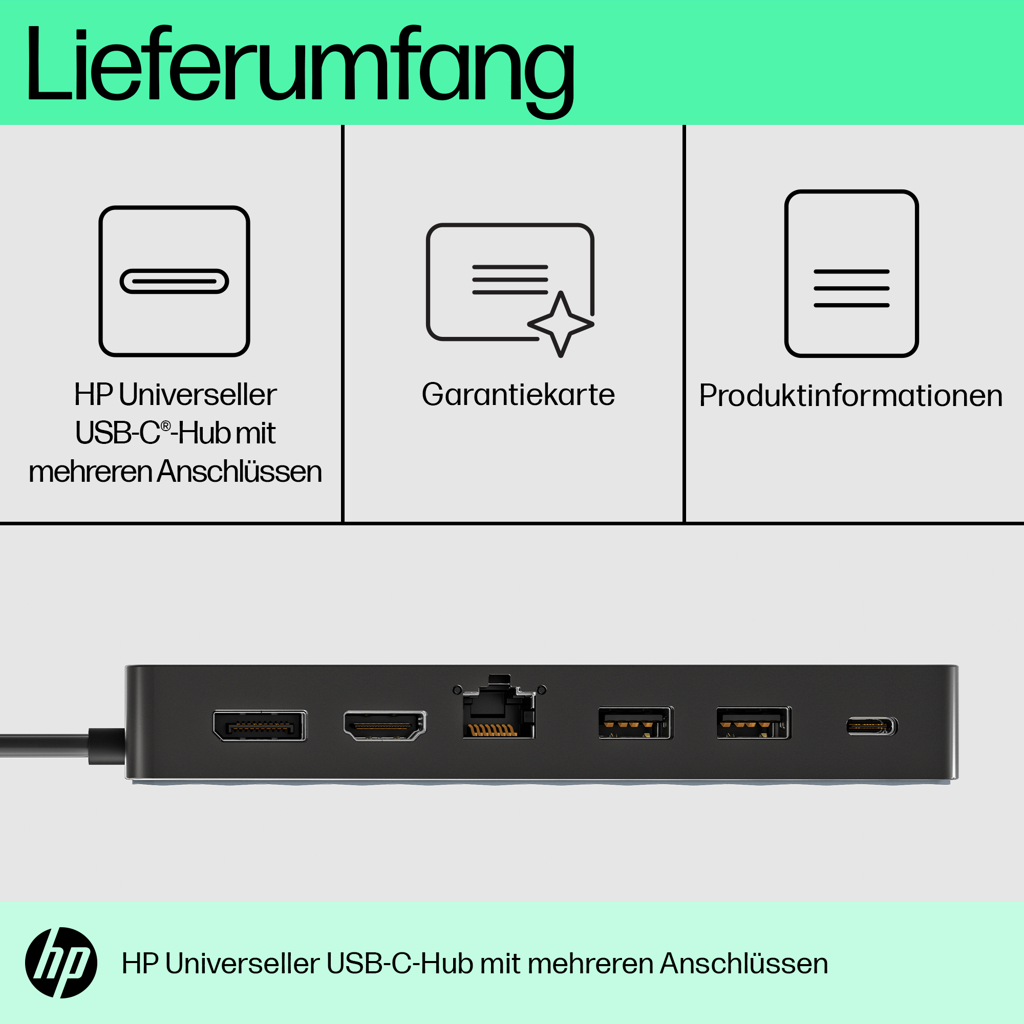 HP Universal USB-C Multiport Hub. Connectivity technology: Docking, Host interface: USB 3.2 Gen 2 (3.1 Gen 2) Type-C. Prod