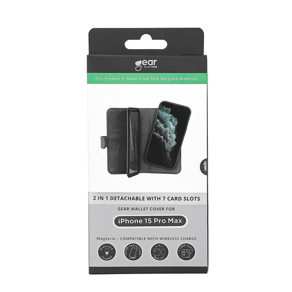 Gear Wallet Case 2-in-1 7 Card Slots MagSeries Black - iPhone 15 Pro Max – image 2