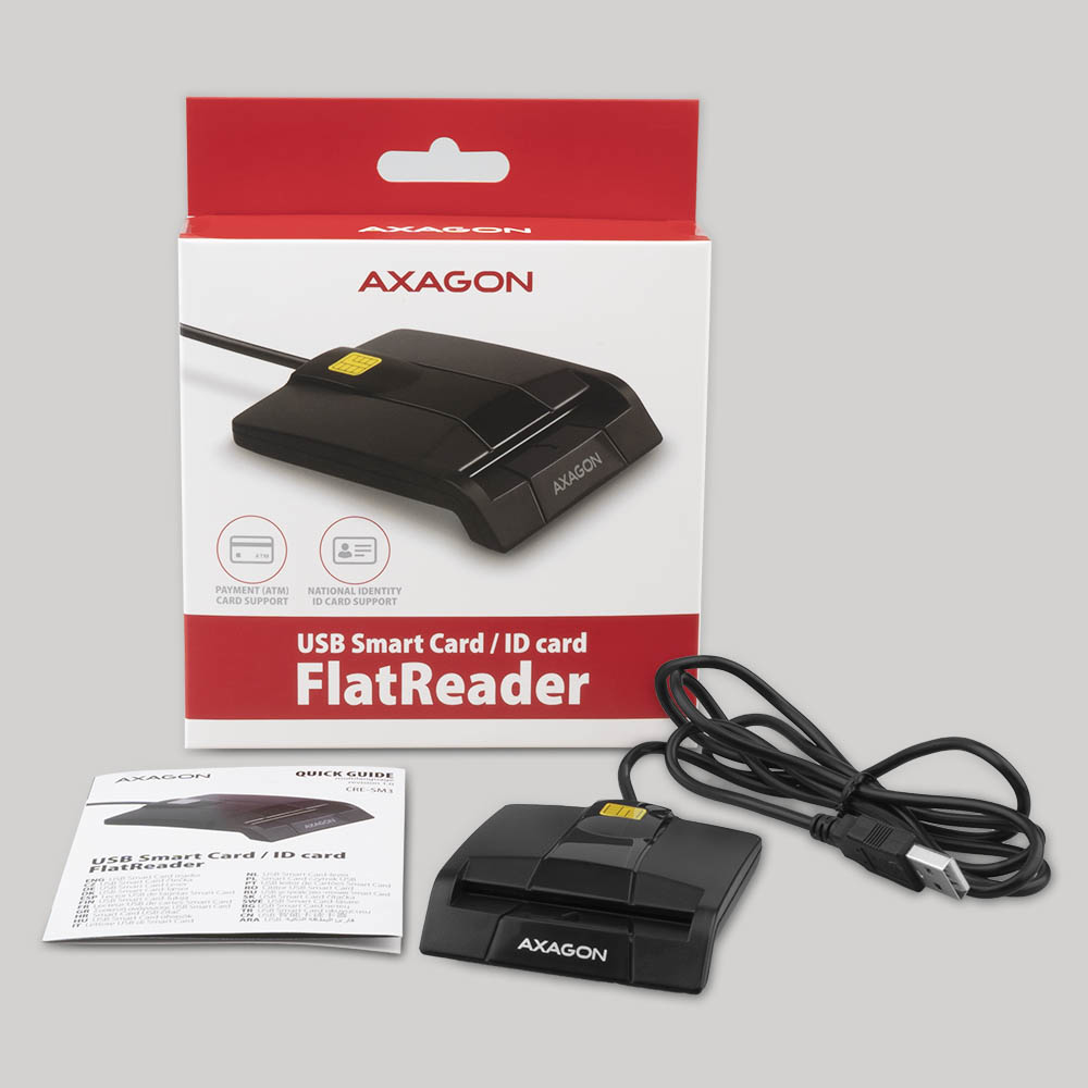 Axagon CRE-SM3 smart card reader Indoor USB USB 2.0 Black – image 7