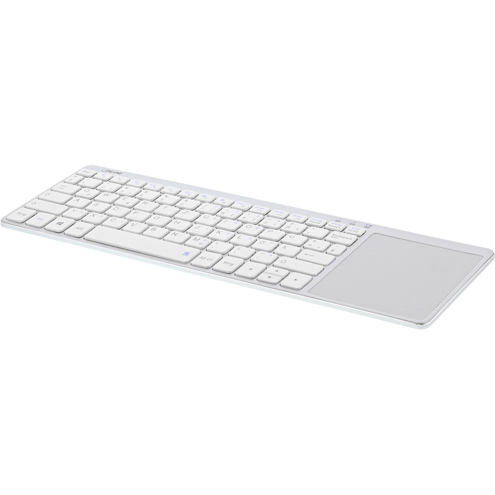 InLine 55377W keyboard Office RF Wireless QWERTZ German Silver, White