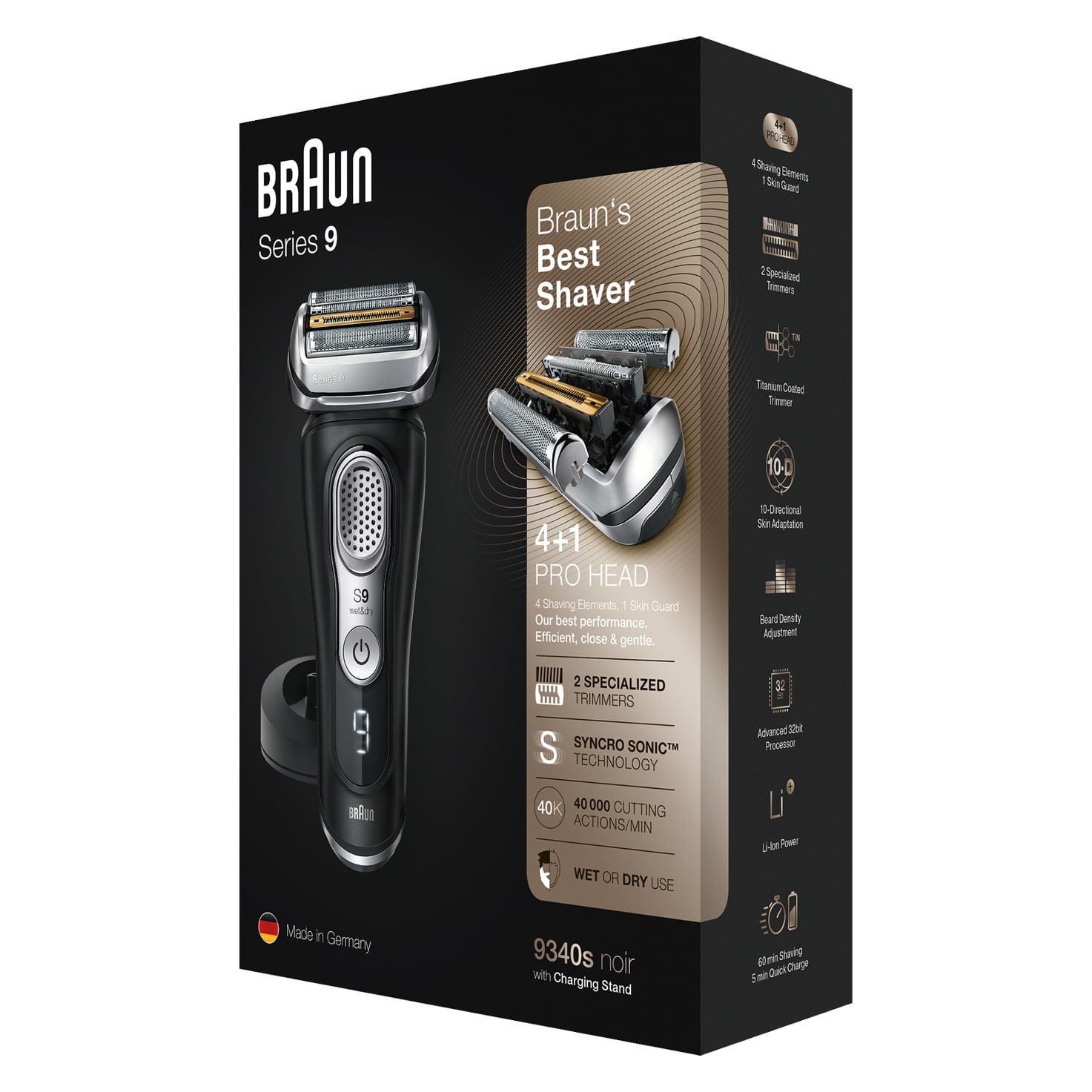 Braun Series 9 9340s Foil shaver Trimmer Black, Silver – image 6