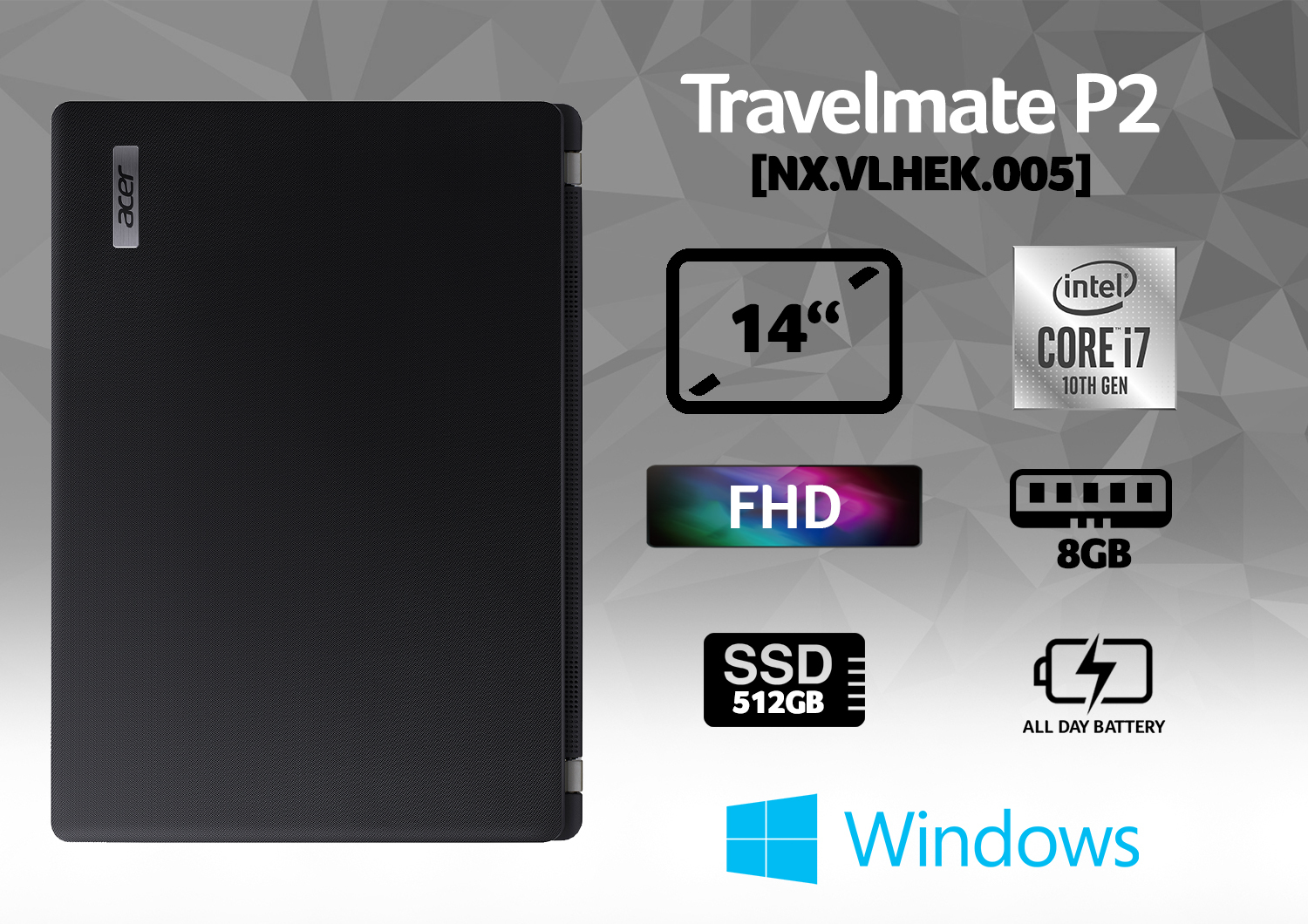 Acer TravelMate P2 P214-52-72S5 Intel® Core™ i7 i7-10510U Laptop – image 8