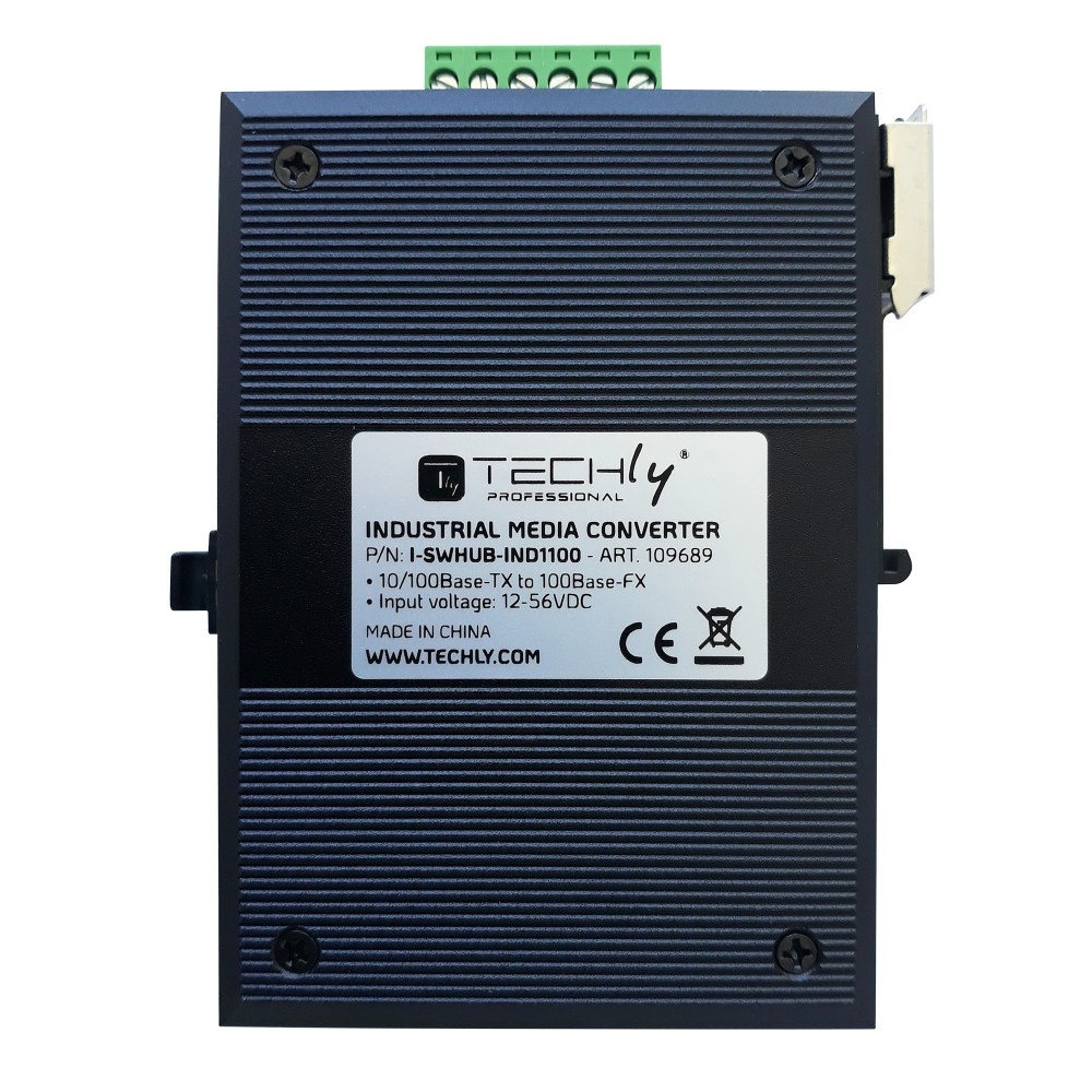 Techly I-SWHUB-IND1100 network media converter 100 Mbit/s Multi-mode, Single-mode Black – image 8