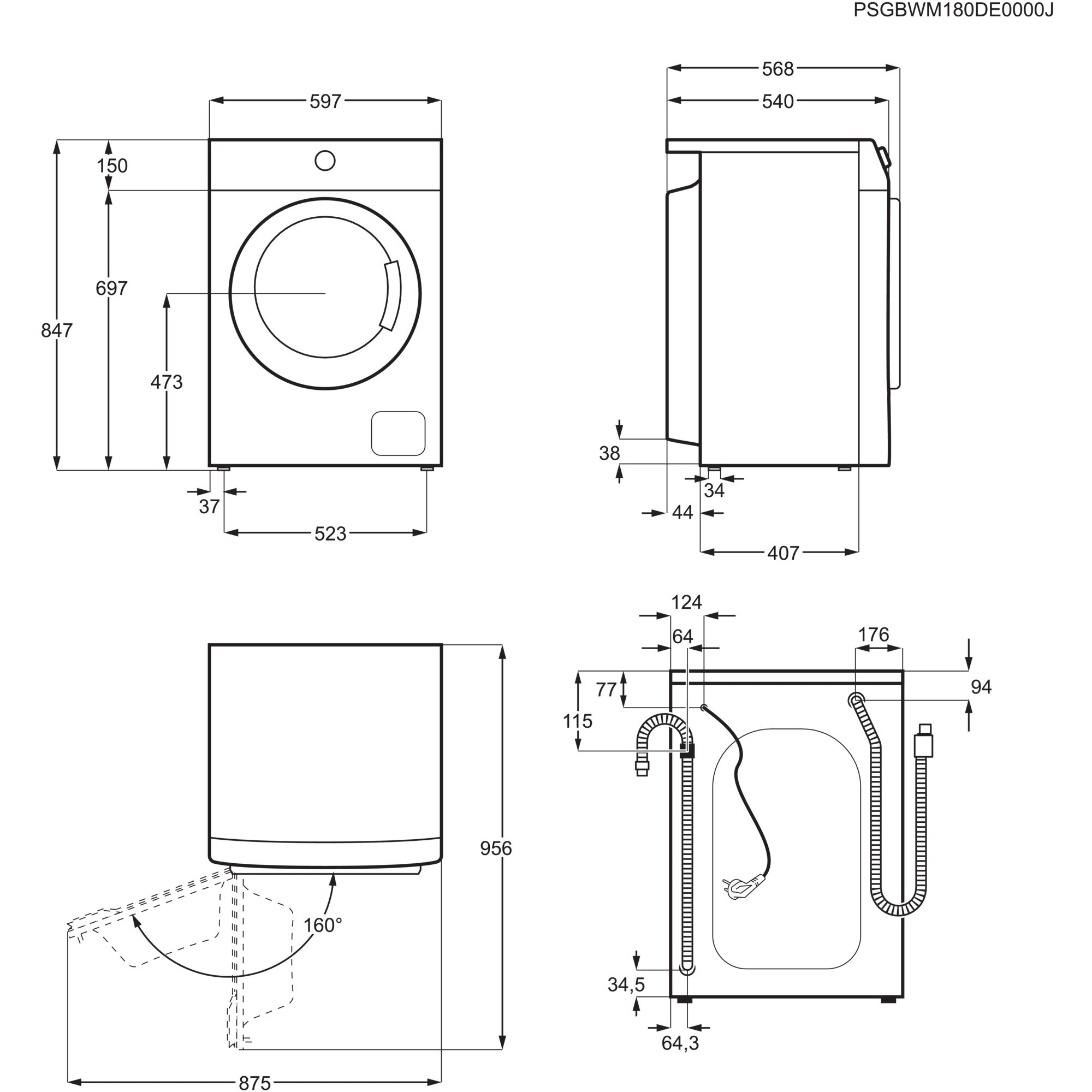 Electrolux EW2F4823BF washing machine Front-load – image 2