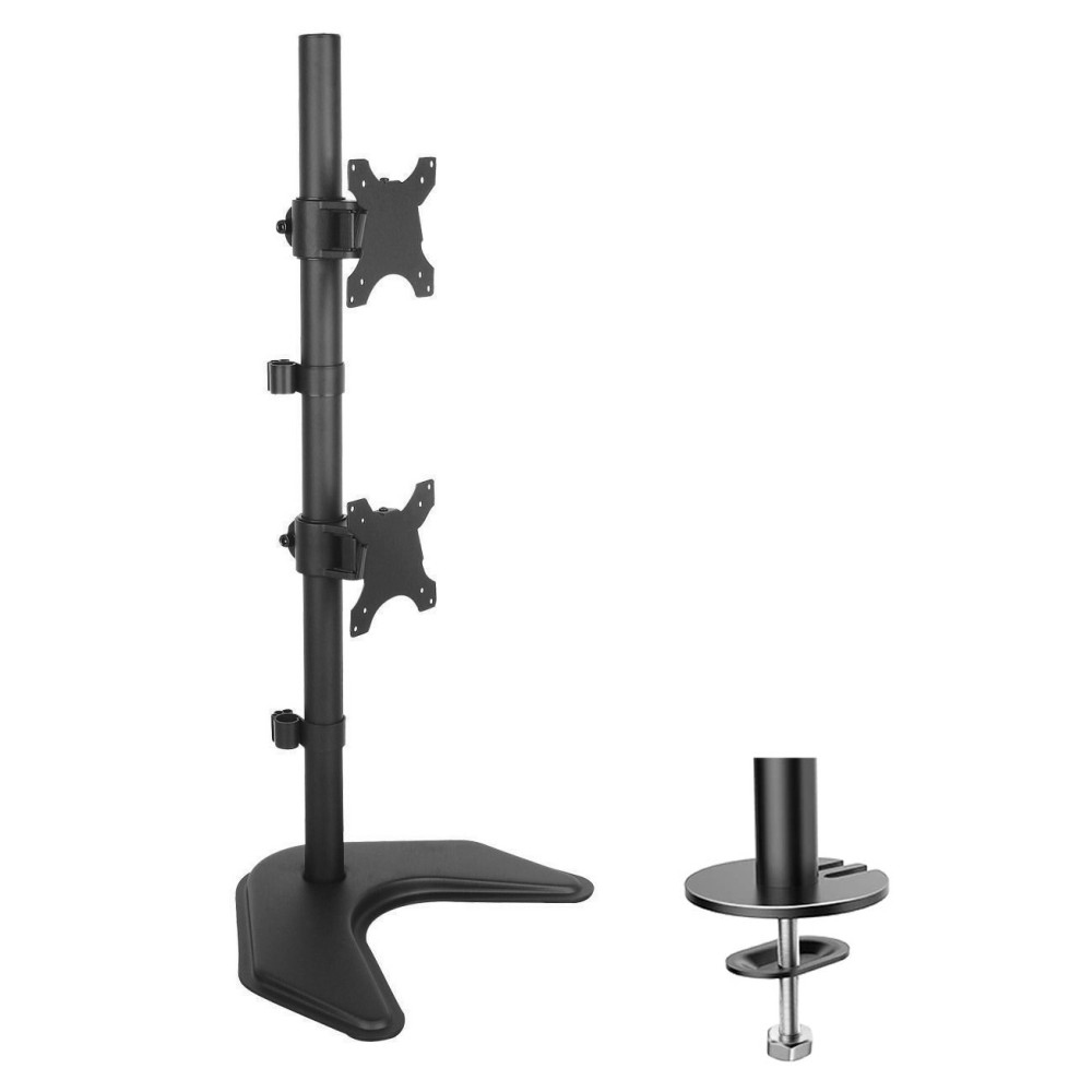 Techly Supporto da Scrivania per 2 Monitor 13-27" con base