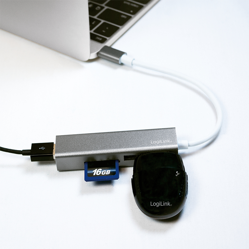 LogiLink UA0305 laptop dock/port replicator Wired USB 3.2 Gen 1 (3.1 Gen 1) Type-C Aluminium – image 4