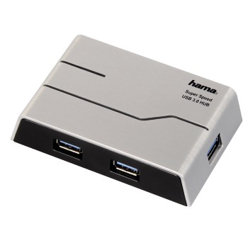 Hama 00039879 interface hub 5000 Mbit/s Black, Silver – image 1