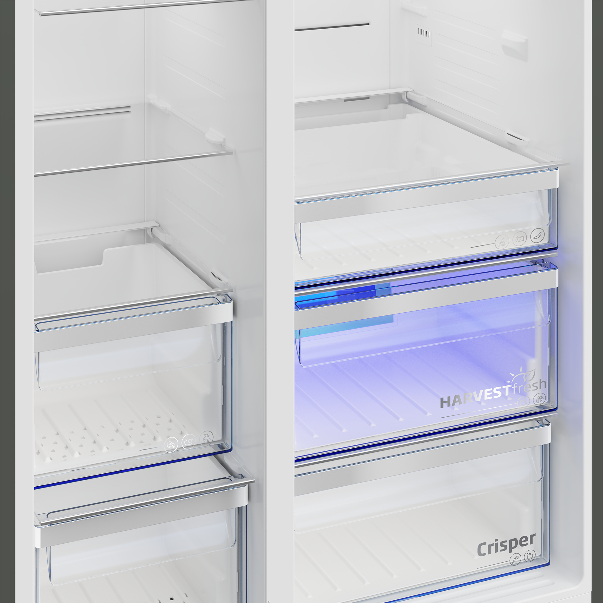 Beko ASN652VPZ Freestanding American Style Fridge Freezer with HarvestFreshTM – image 4