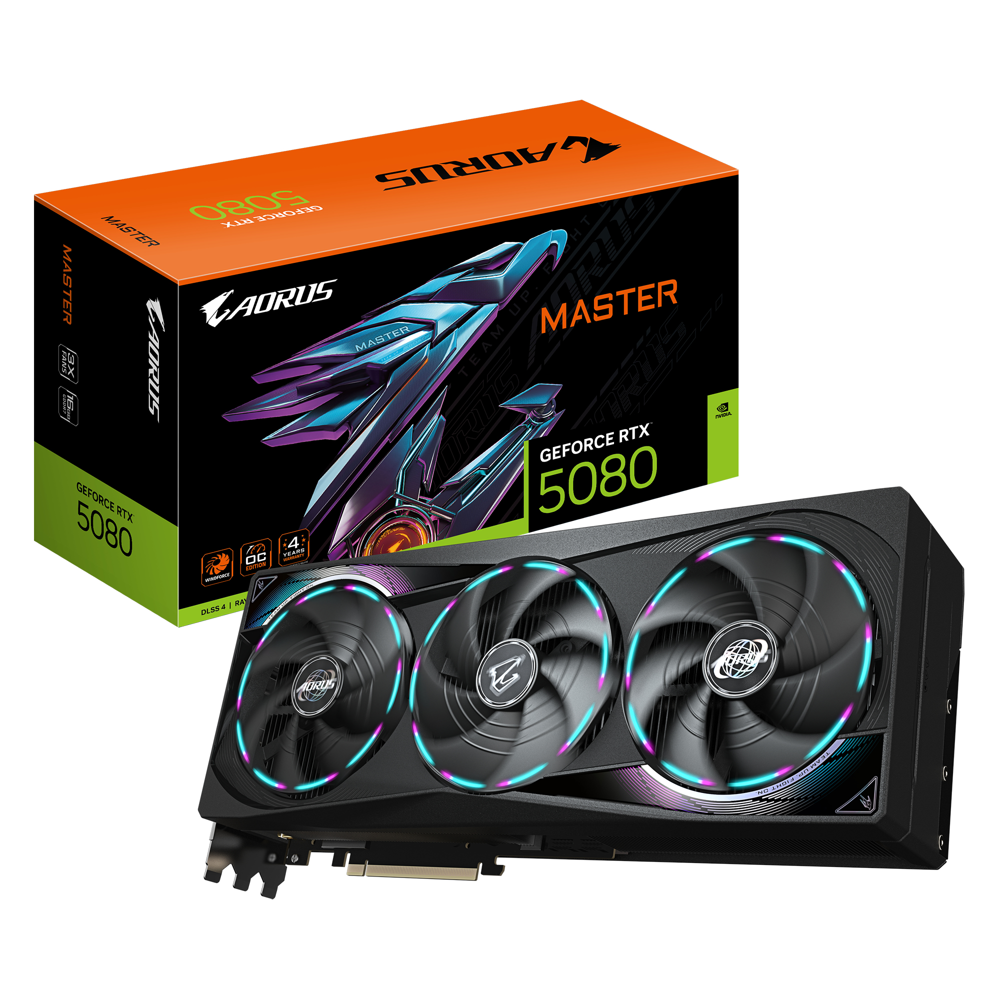 GIGABYTE AORUS GeForce RTX 5080 MASTER 16G Scheda Grafica - 16GB GDDR7 256 bit PCI-E 5.0 2805MHz Core Clock 3 x DisplayPort 1 x