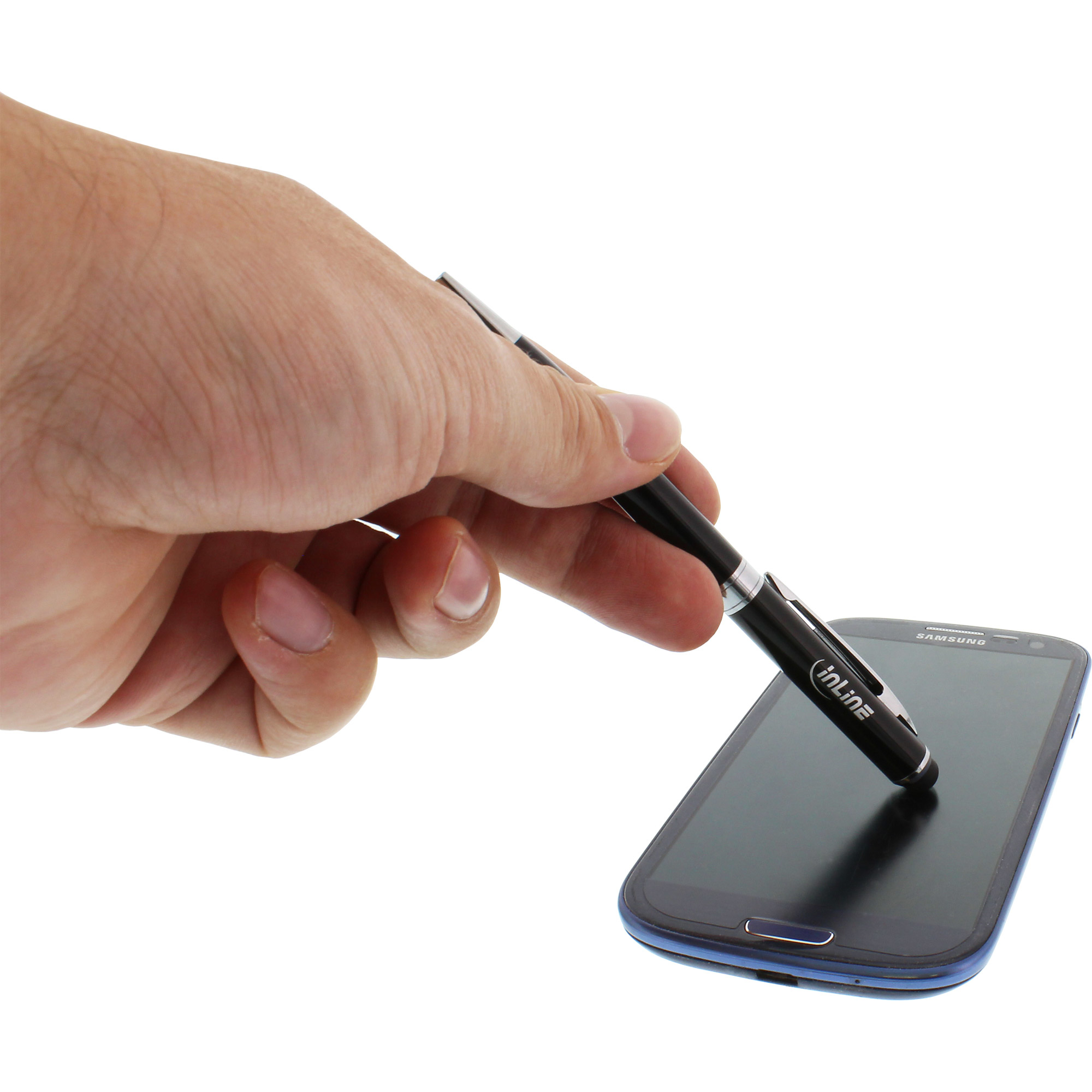 InLine Touchpad stylus + ball pen, metal, black – image 2