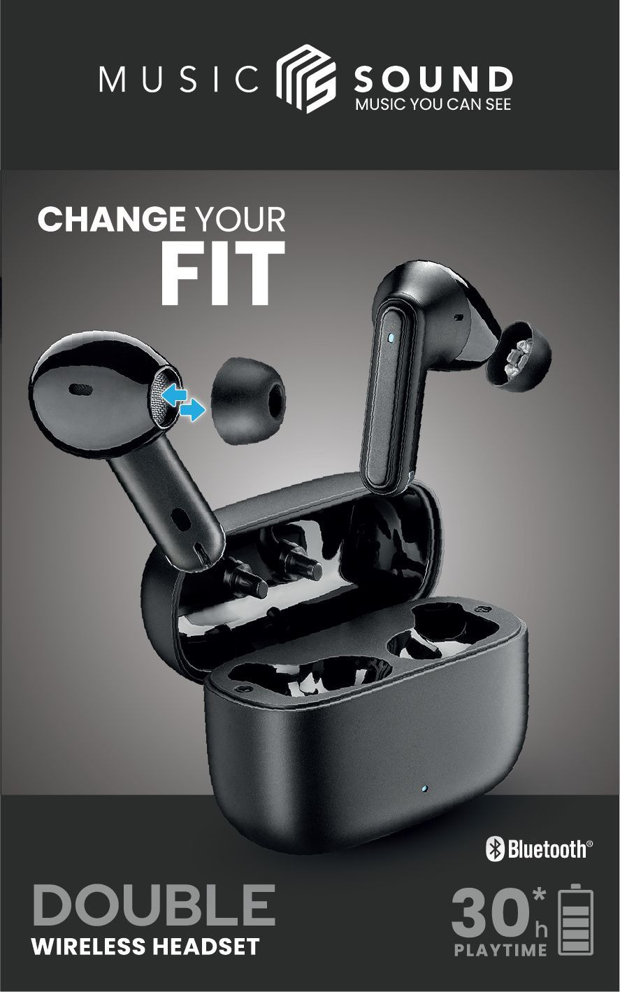 Music Sound BT EARPHONES TWS DOUBLE MS BLACK – image 8