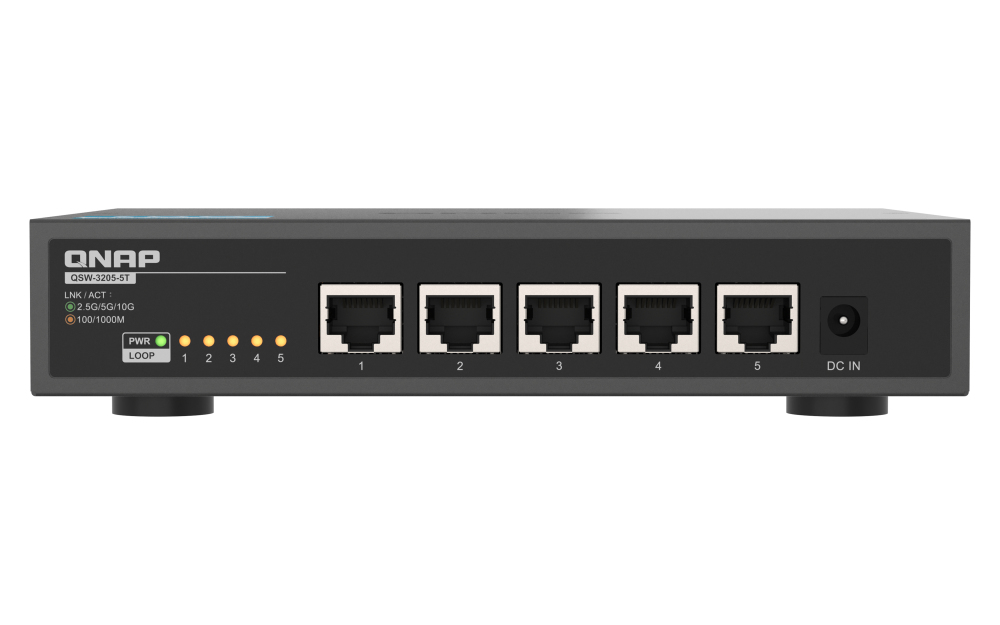QNAP QSW-3205-5T switch di rete Non gestito 10G Ethernet (100/1000/10000) Desktop Nero