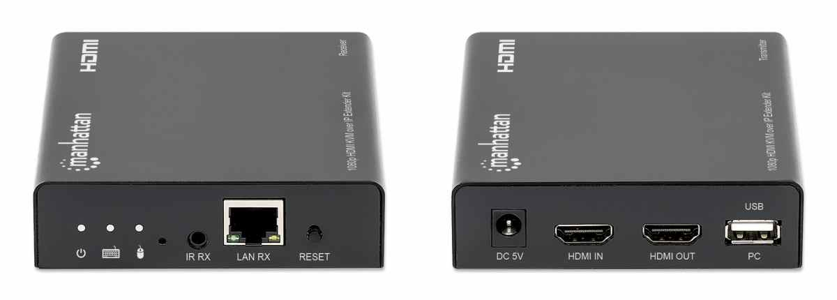 Manhattan 1080p HDMI KVM over IP Extender Kit, HDMI Extender by Single Cat5e/6 up to 120m, with IR and KVM, Black, Three Year Warranty, Retail Box – image 3