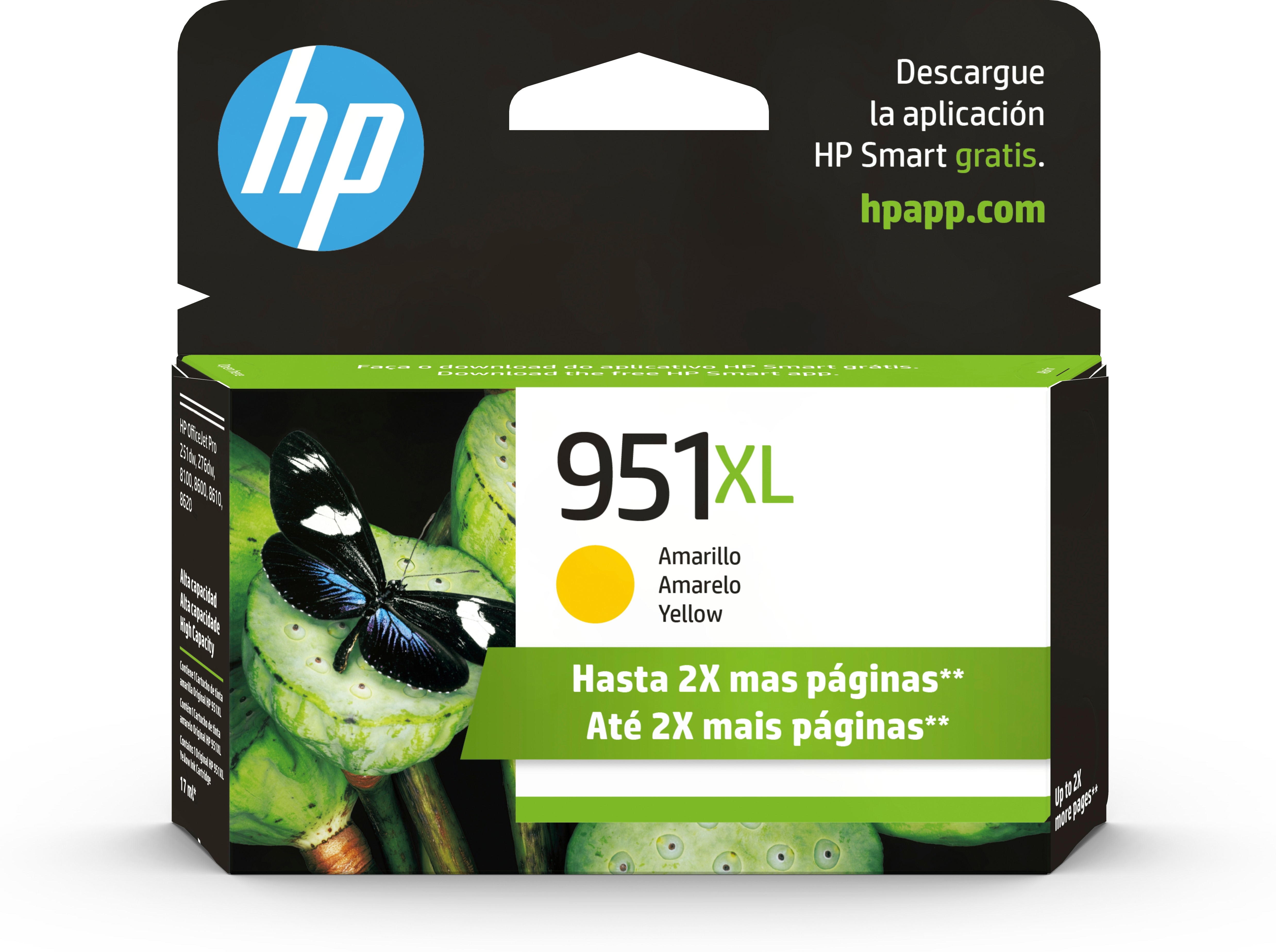 Cartucho de Tinta HP 951XL - Amarillo - Original - (CN048AL) - CN048AL