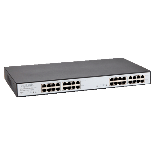 LogiLink NS0060 network switch Managed Power over Ethernet (PoE) 19U Black