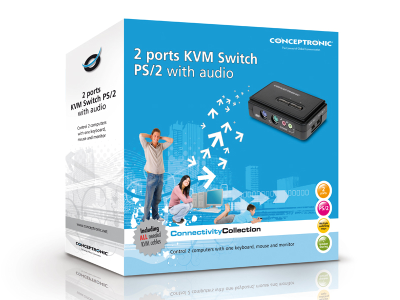 Conceptronic 2-ports PS2 KVM Switch + Audio – image 6
