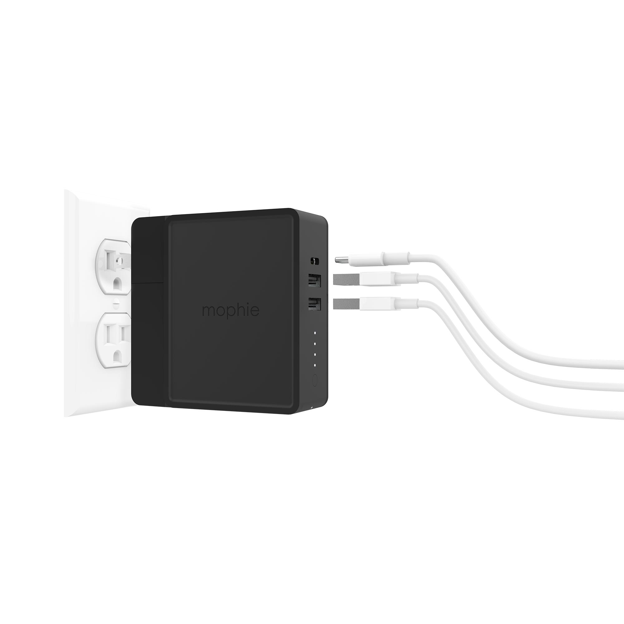 mophie Global Powerstation hub(6000mAh) Black (Portable battery hub with Qi wireless charging, interchangeable adapters, USB-C PD fast charge) – image 5