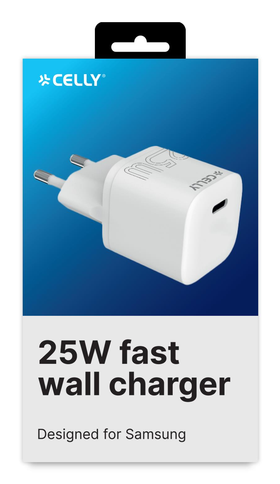 Celly UCTC1USBC25WWH mobile device charger Universal White AC Indoor – image 2