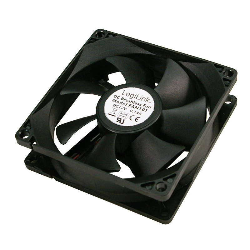 LogiLink PC case cooler Computer case Fan Black image 1