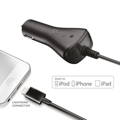 Celly CCIP5 mobile device charger Mobile phone, MP3, Tablet Black Cigar lighter Auto