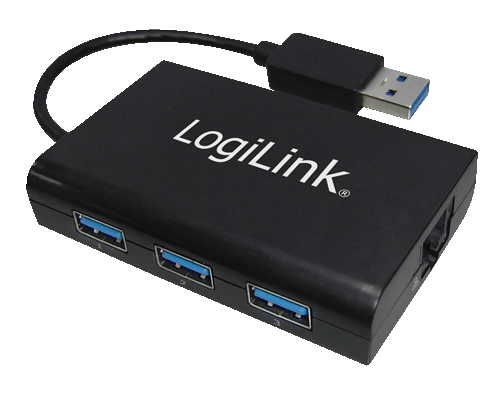 LogiLink UA0173 interface hub 5000 Mbit/s Black