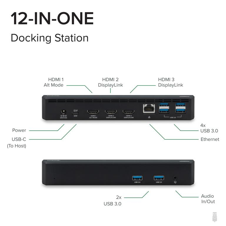 Plugable Technologies UD-3900PDZ laptop dock/port replicator Docking USB 3.2 Gen 1 (3.1 Gen 1) Type-C Black – image 4