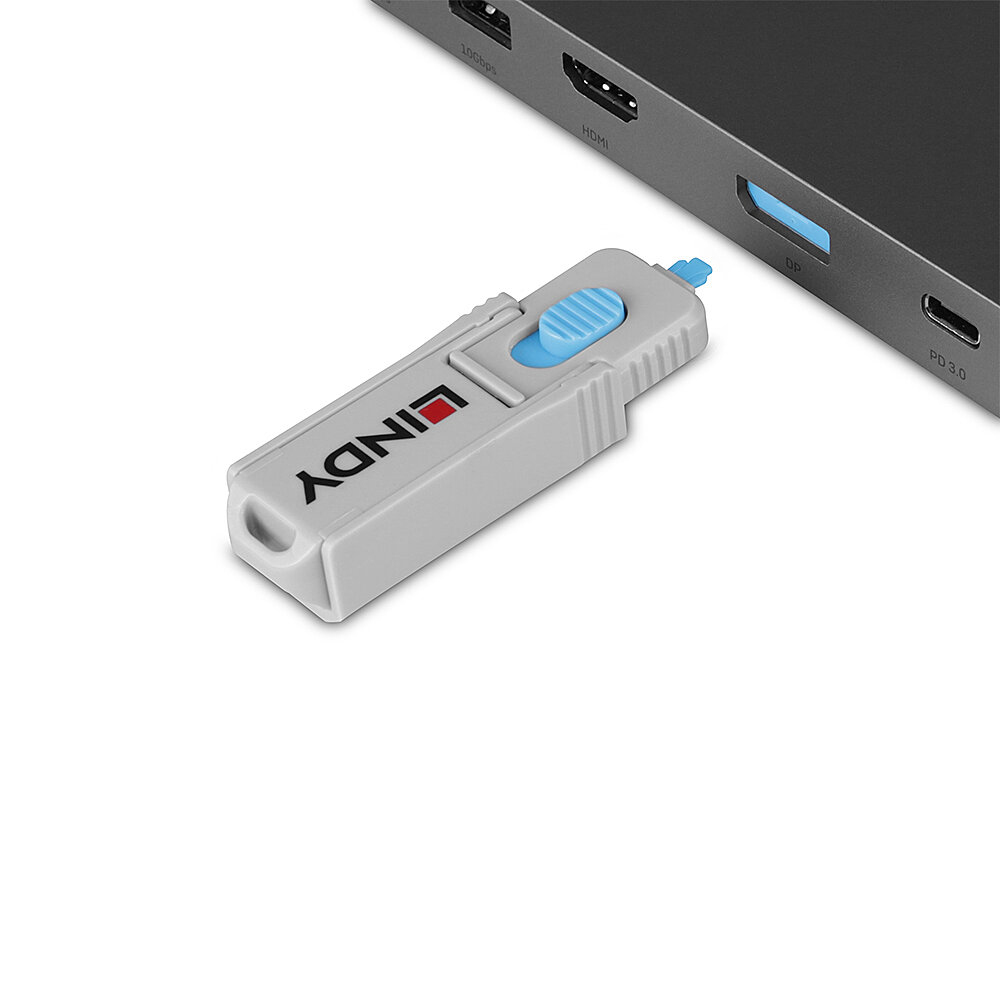 LINDY DisplayPort Port Schloss blau 4 Stück + 1 Schlüssel