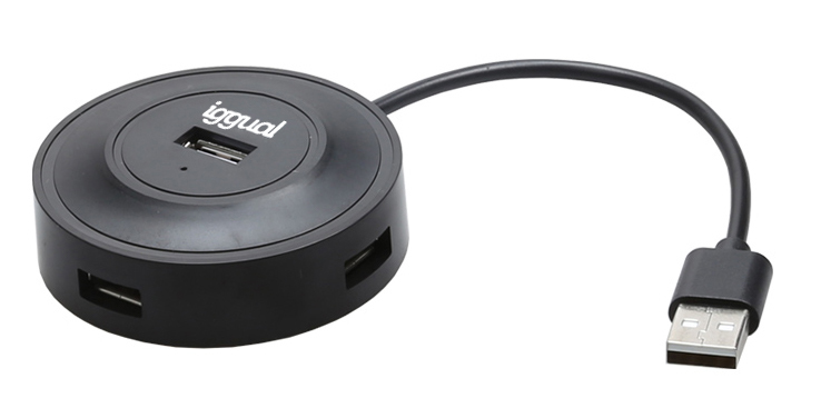 iggual IGG316689 interface hub USB 2.0 480 Mbit/s Black